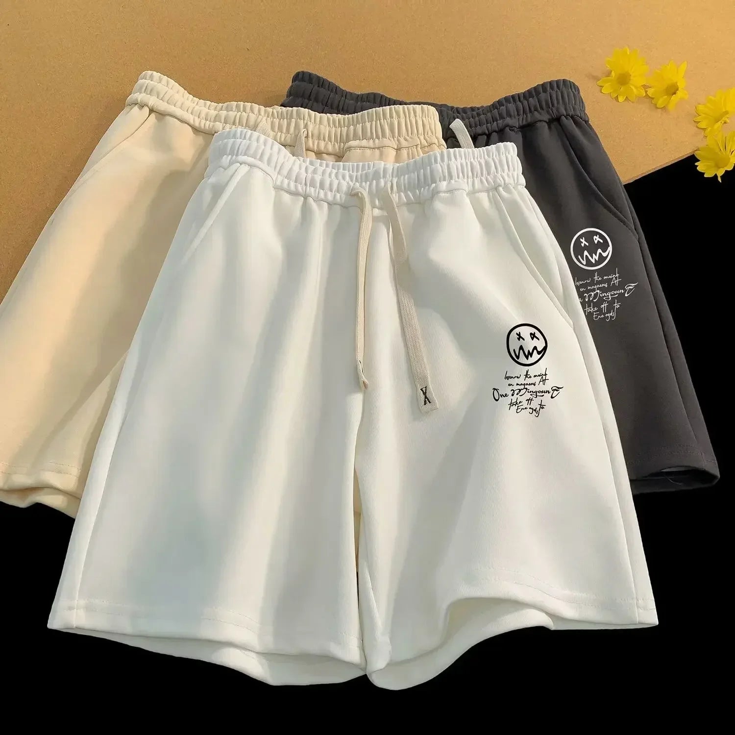 Graphic Drawstring Sweat Shorts