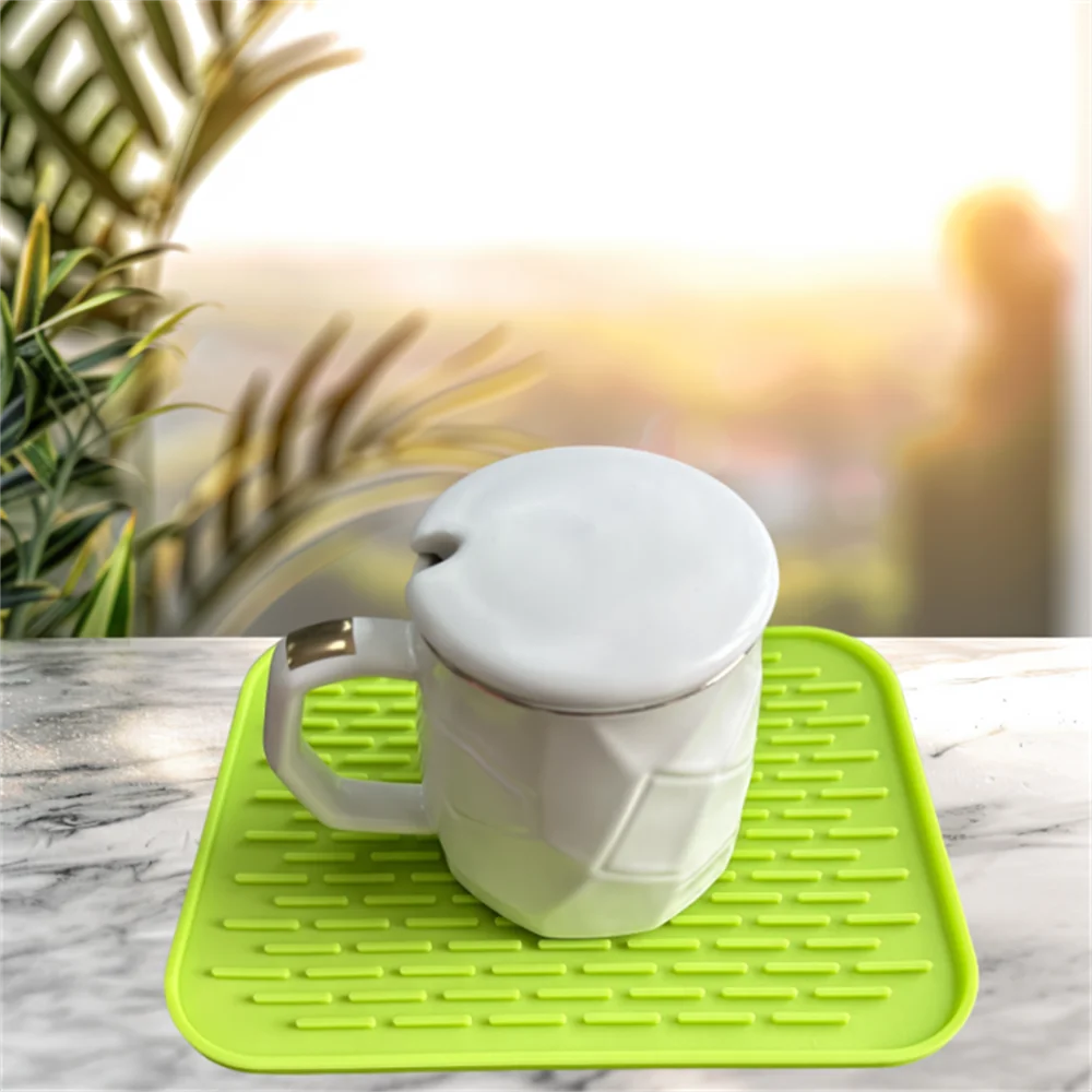 Durable Flexible Silicone Pot Holder Tableware Pad Coasters Pot Holder Non Slip Heat Resistant Hot Pad Tableware Insulation Pad