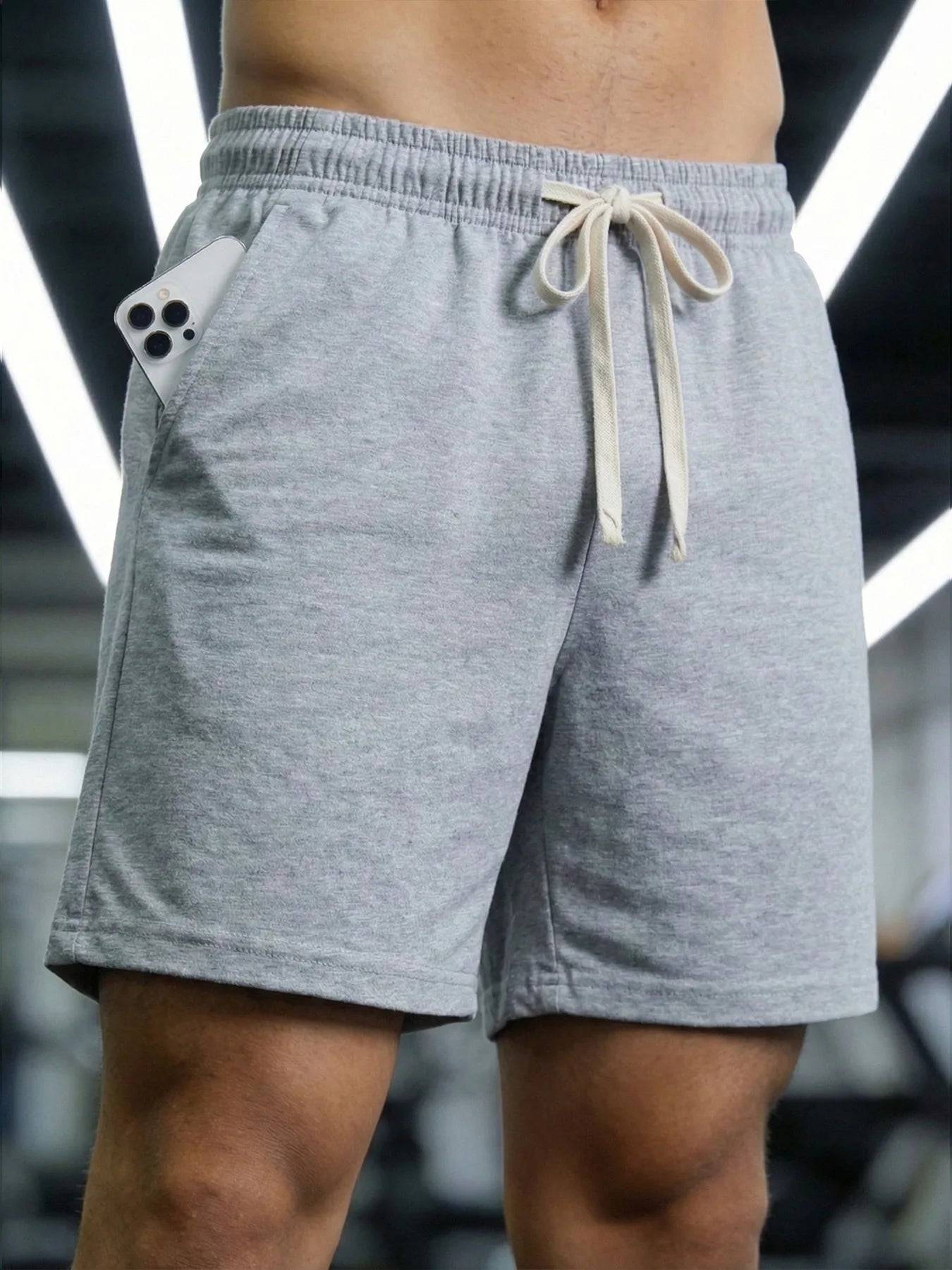 Summer Running Shorts for Men Casual Jogging Sport Short Pants Solid Color Drawstring Loose Dry Gym Sports Shorts