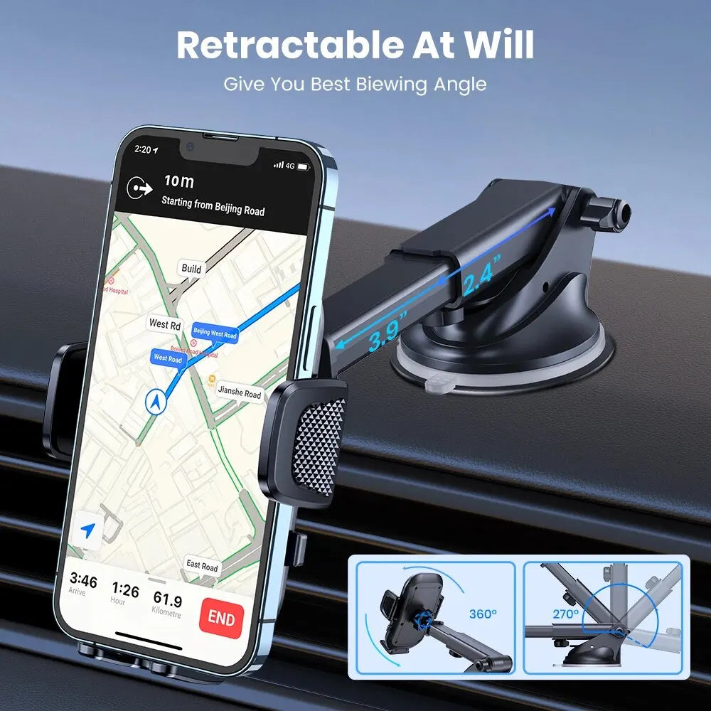 TOPK Car Phone Holder Mount for IPhone[Powerful Suction] Phone Mount for Car Dashboard Car Accessories Automobile for Smartphone