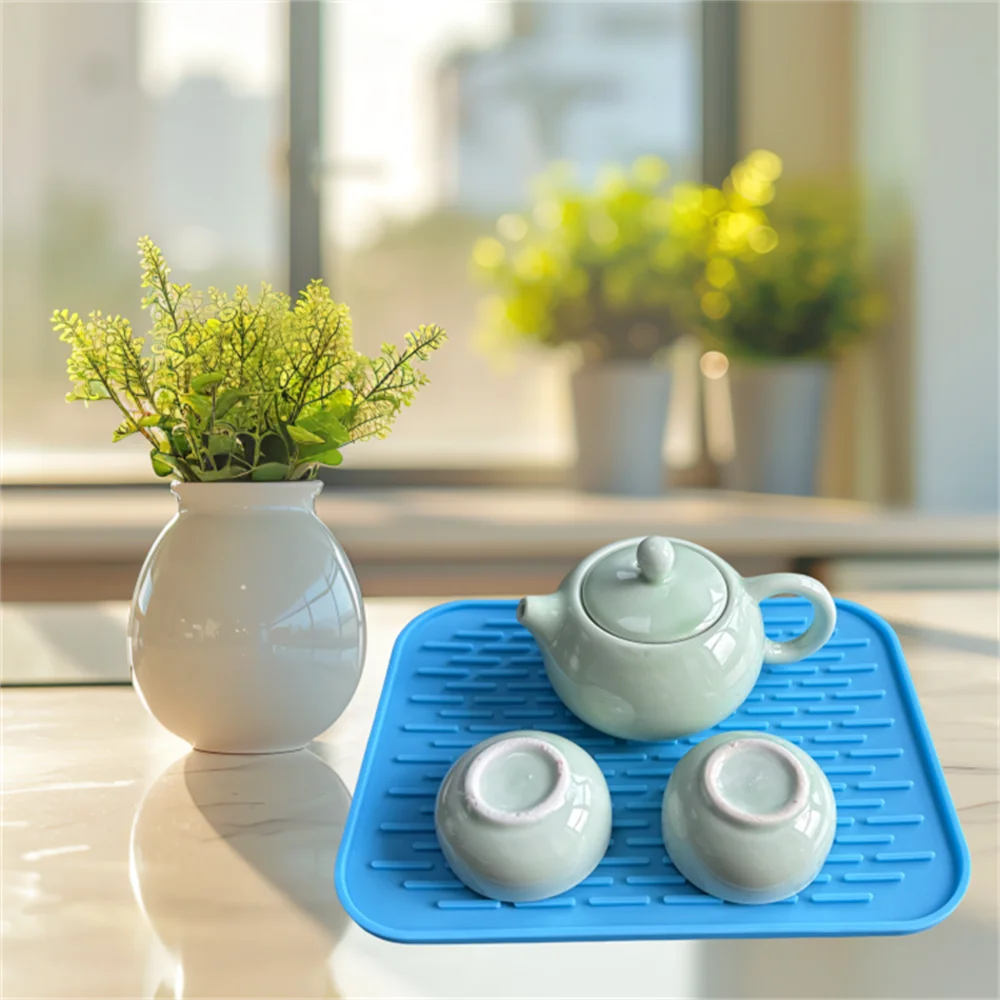 Durable Flexible Silicone Pot Holder Tableware Pad Coasters Pot Holder Non Slip Heat Resistant Hot Pad Tableware Insulation Pad