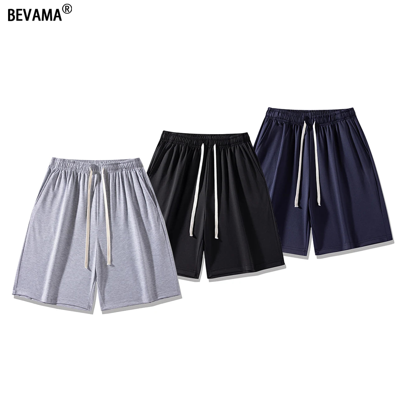 Summer Running Shorts for Men Casual Jogging Sport Short Pants Solid Color Drawstring Loose Dry Gym Sports Shorts